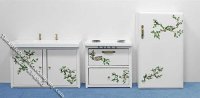(image for) Miniature Six Piece Pink Flower Theme Kitchen Set for Dollhouses