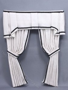(image for) Miniature Cream Drapes and Valance for Dollhouses