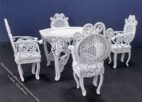 (image for) Miniature Wire Wicker 5 Piece Garden Set for Dollhouses