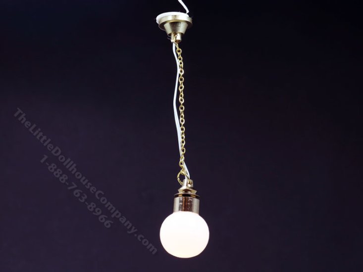 (image for) Dollhouse Scale Model White Hanging Globe 12v