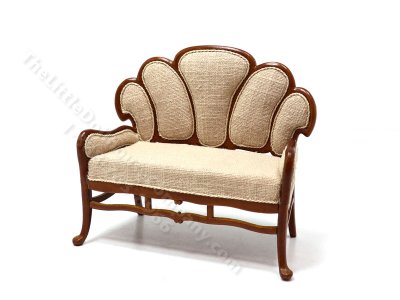 Miniature Art Nouveau Settee, Walnut (image for) Miniature Art Nouveau Settee, Walnut