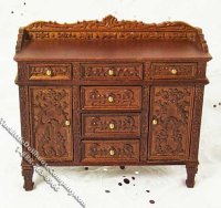(image for) Miniature Walnut Sideboard for Dollhouses