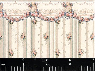(image for) Dollhouse Scale Model Wallpaper Formal Floral