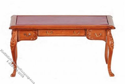 (image for) Miniature Walnut Leather-Topped Desk for Dollhouses