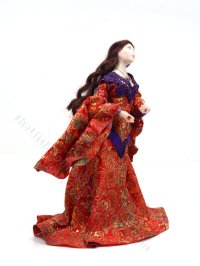 (image for) Miniature Handcrafted Vintage Medieval Woman in Red Brocade