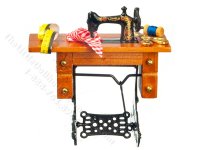 (image for) Dollhouse Scale Model Sewing Machine and Accessories