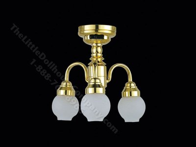 (image for) Miniature LED Frosted Globe Chandelier with Wand for Dollhouse