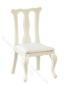 (image for) Miniature Queen Anne Side Chair for Dollhouses - White