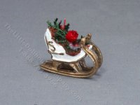 (image for) Miniature Handmade Sled With Greens And Flowers
