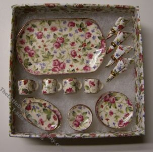 (image for) Miniature Boxed Dinnerware Set For Dollhouses