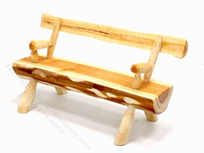 (image for) Miniature Rustic Wooden Park Bench for Dollhouses