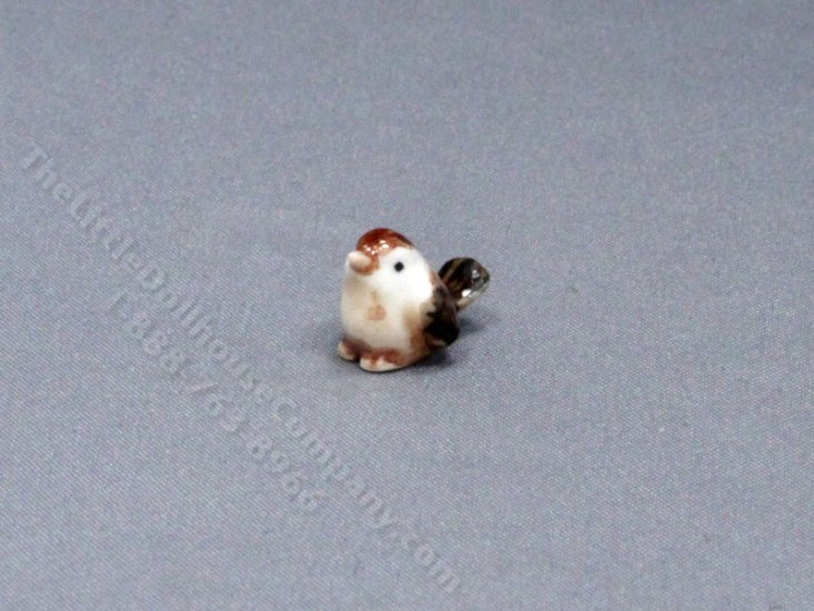 (image for) Miniature Porcelain Brown Bird for Dollhouses