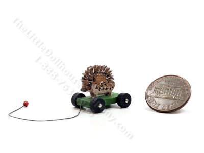 (image for) Miniature Hedgehog Pull Toy by Keenderson for Dollhouses