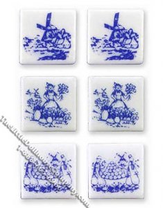 (image for) Blue Delft Tile for Decorating Reutter Fireplace for Dollhouses