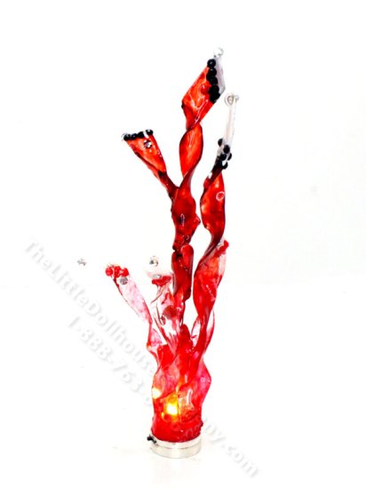 (image for) Miniature Battery Operated Sculptural Red Floor Lamp