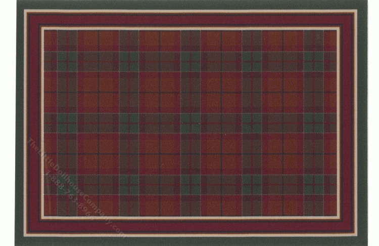 (image for) Miniature Small Scale Red and Green Plaid Rug