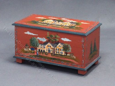(image for) Vintage Hand Painted Chest for Dollhouses