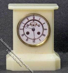 (image for) Miniature Cream Coloured Mantle Clock for Dollhouses