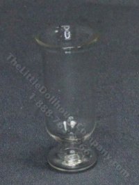(image for) Miniature Clear Glass Pedestal Vase for Dollhouses