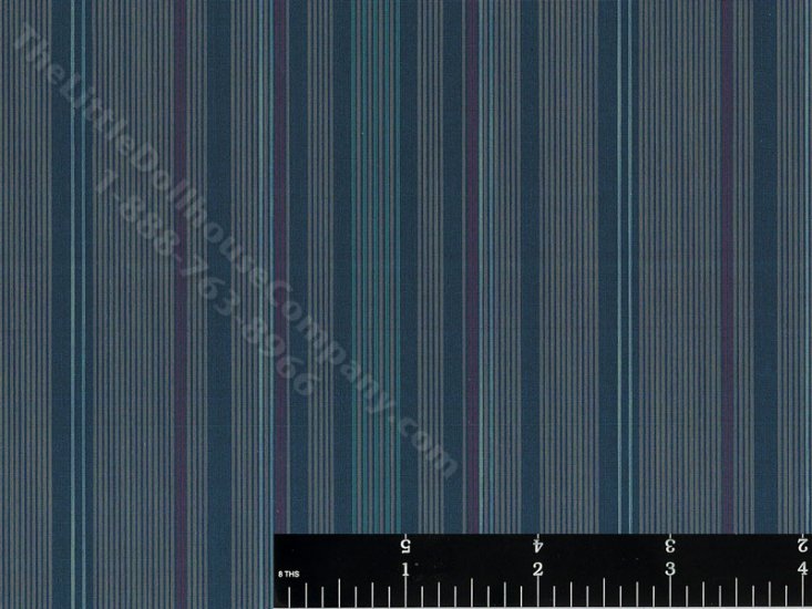 (image for) Blue Multi Stripe Pattern Miniature Wallpaper for Dollhouses