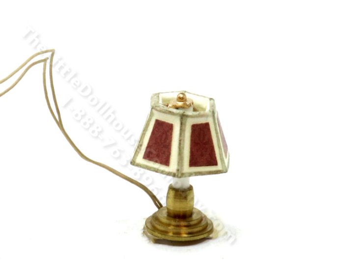 (image for) Miniature 1/2 Scale 12v Table Lamp for Dollhouses - Red