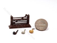 (image for) Miniature Set of Smoking Pipes with Pipe Rack for Dollhouses