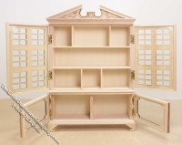 (image for) Miniature Unfinished Oak China/Dutch Baby Cabinet for Dollhouses