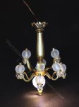 (image for) 1:48 Scale Miniature 3V Two Level Chandelier for Dollhouses