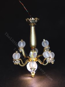 (image for) 1:48 Scale Miniature 3V Two Level Chandelier for Dollhouses