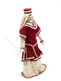 (image for) Miniature Handcrafted Vintage Georgian Lady in Red