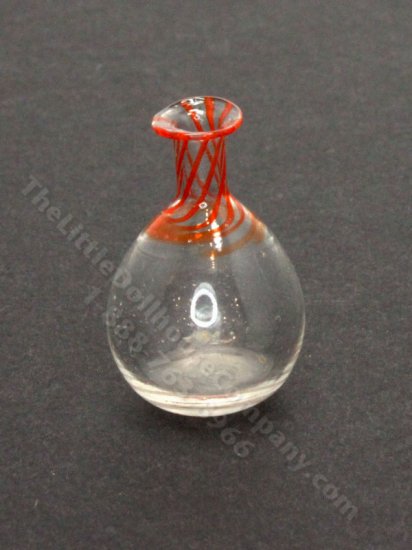 (image for) Miniature Handmade Red Striped Vase by Gerd Felka