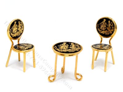 (image for) 1/2" Scale Ornate Cafe Table and Chairs