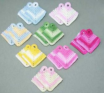 (image for) Miniature Multi-Color Knitted Pot Holders for Dollhouses (1/pk)