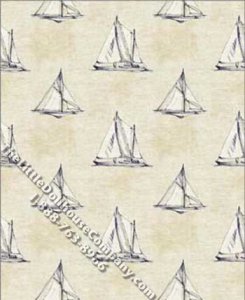 (image for) Sail Boat Print Pattern Miniature Wallpaper for Dollhouses