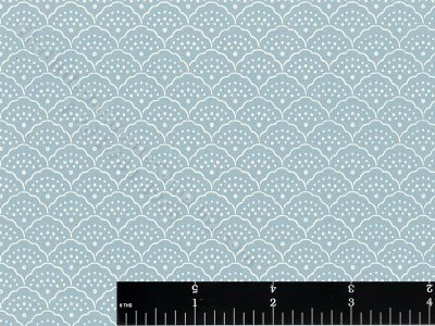 (image for) Blue Scalloped Shells Miniature Wallpaper for Dollhouses