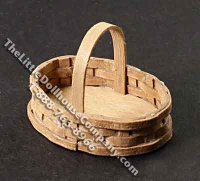 (image for) Miniature Oval Basket with Handle for Dollhouses