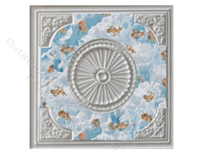 (image for) Dollhouse Scale Model Policard Square Ceiling with Angels