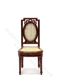 (image for) Miniature Caned Louis XVI Dining Chair for Dollhouses - Walnut