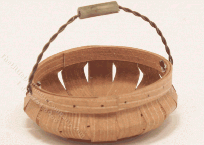 (image for) Miniature Round Basket with Moving Twisted Wire Handle
