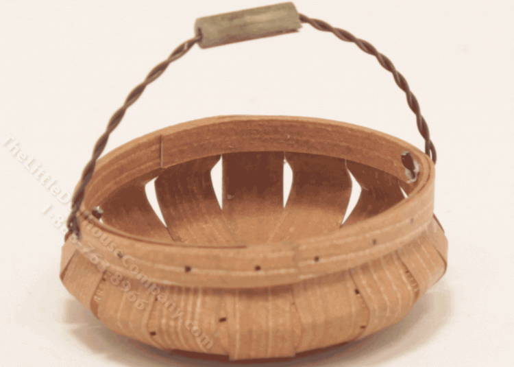 (image for) Miniature Round Basket with Moving Twisted Wire Handle
