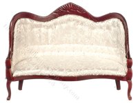 (image for) Miniature Mahogany Victorian Sofa For Dollhouses