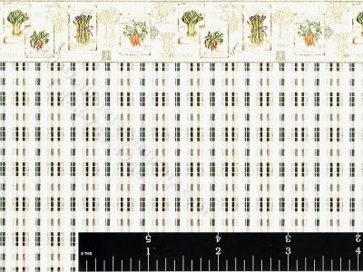 (image for) Plaid Seed Packet Pattern Miniature Wallpaper for Dollhouses