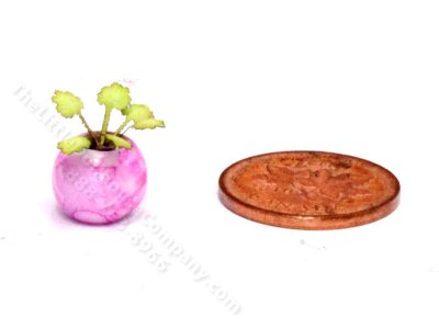(image for) Handmade Miniature 1/4 Scale Clover Plant in Pink Vase