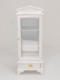 (image for) Miniature White Wood Mirrored Display Cabinet