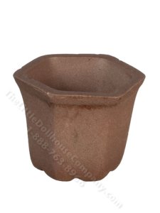 (image for) Miniature Brown Hexagon Terracotta Pot for Dollhouses