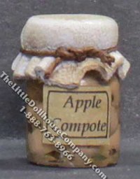 (image for) Dollhouse Scale Model Homemade Apple Compote in Wax Sealed Jar