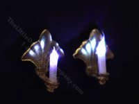 (image for) 1:48 Scale Miniature 3V Pair of Fleur de Lis Sconces for Dollhouses