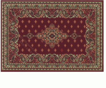 (image for) Miniature Small Scale Red Rug with Vivid Colourful Design