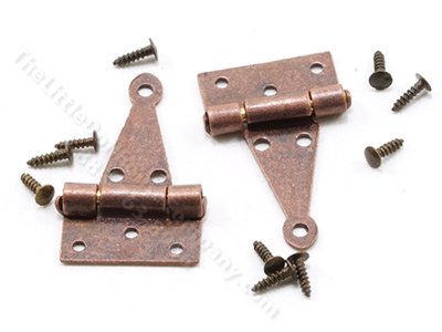 (image for) Miniature Oil-Rubbed Bronze T Hinges for Dollhouses, 4/pk