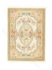 (image for) Miniature Pale Yellow Ornate Rug for Dollhouses